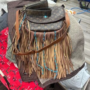 Brown Fringe Designer Shoulder Bag
